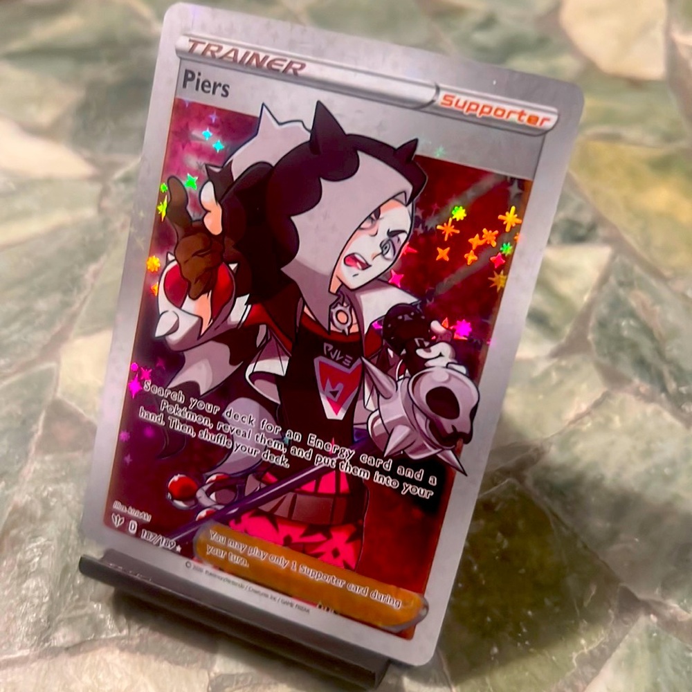 🔥Piers Full Art Trainer Ultra Rare - 187/189 Darkness Ablaze  Pokemon RARE!!